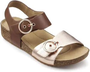 Women's Tourist Sandal In Dark Tan/rose Gold