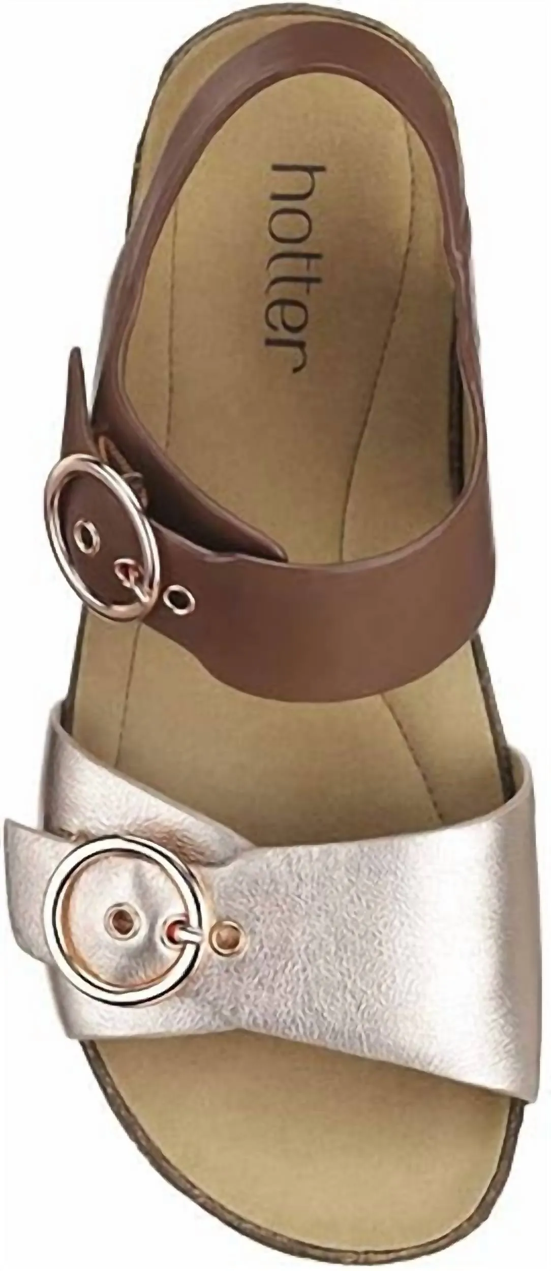 Women's Tourist Sandal In Dark Tan/rose Gold