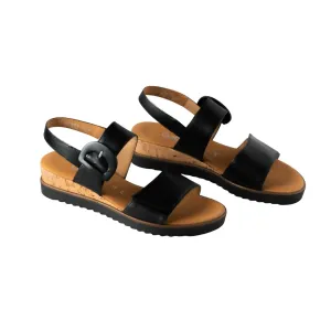 Women's Wedge Slingback Sandal In Black