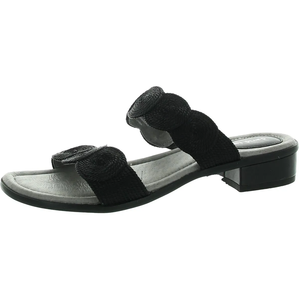 Womens Woven Leather Pool Slides