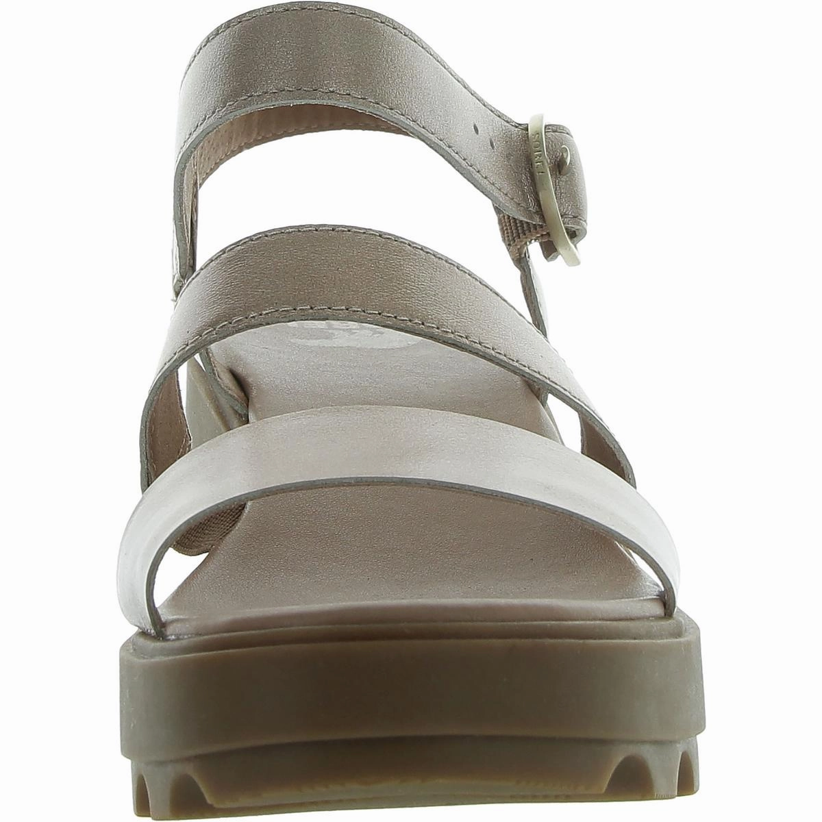 Womens Adjustable Leather Block Heel