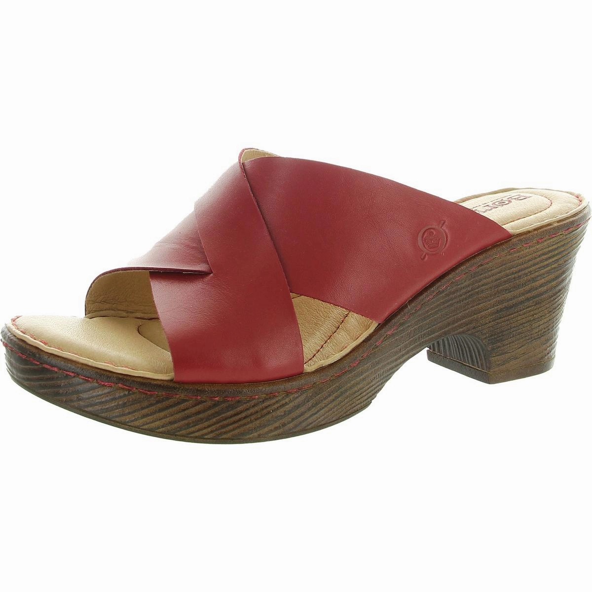 Womens Criss-Cross Leather Heels