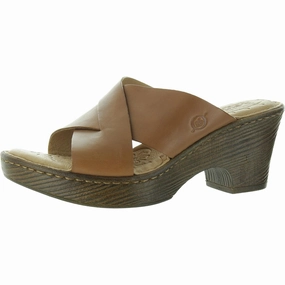 Womens Criss-Cross Leather Heels