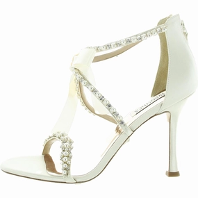 Womens Embellished Satin Heels