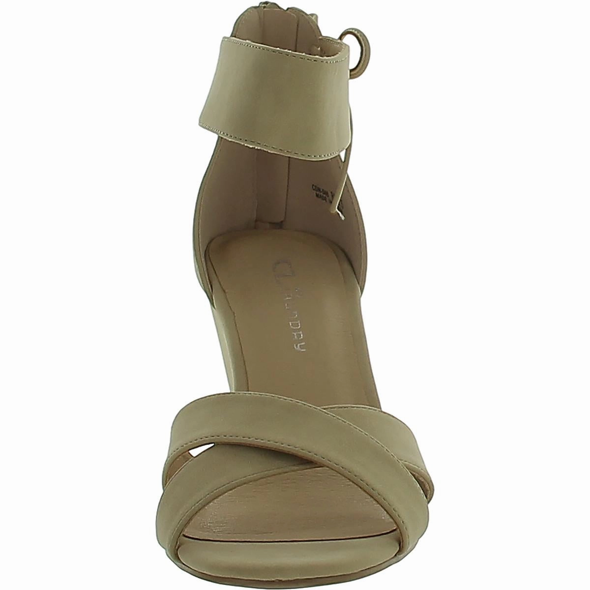Womens Faux Leather Ankle Strap Wedge Sandals