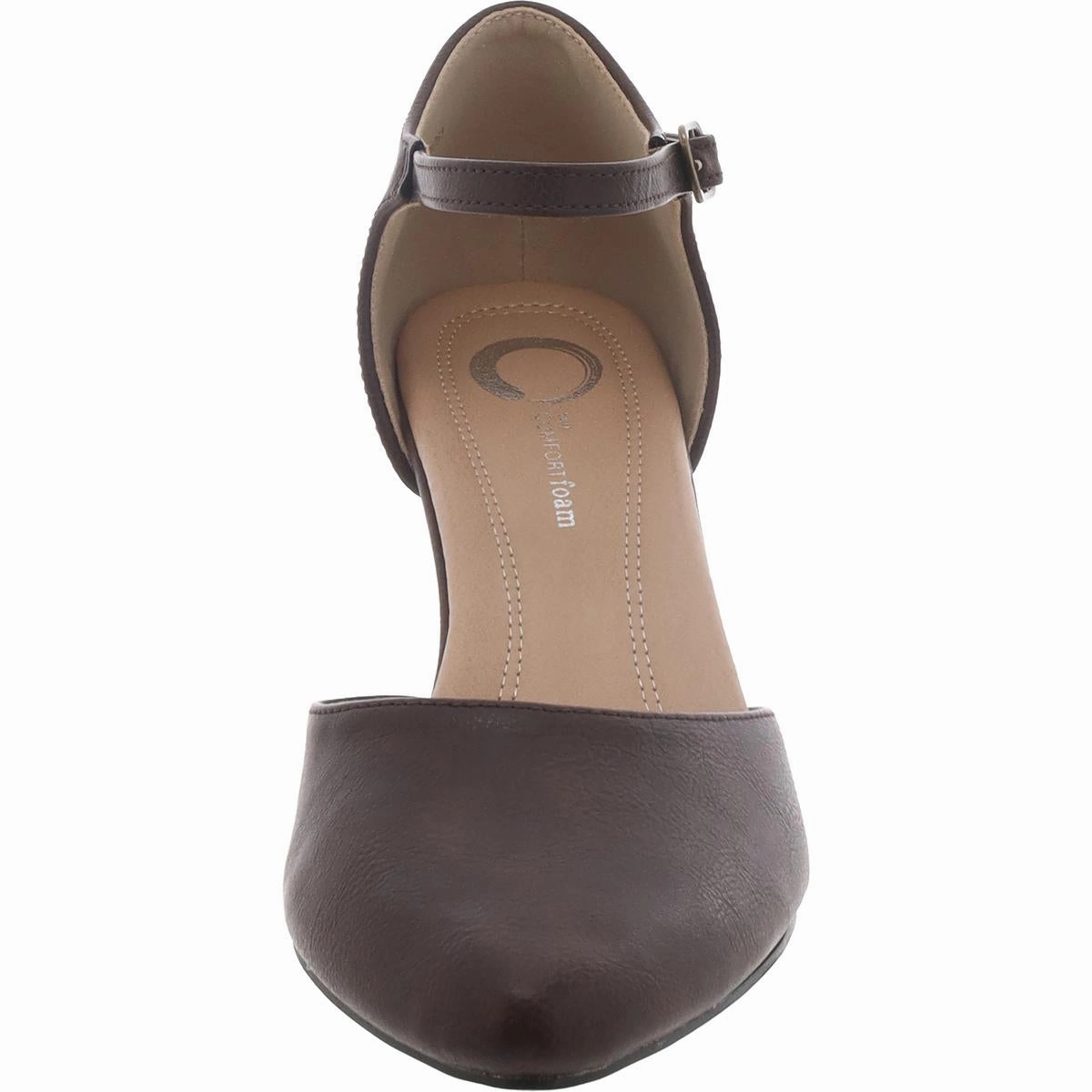 Womens Faux Leather Closed Toe Heels