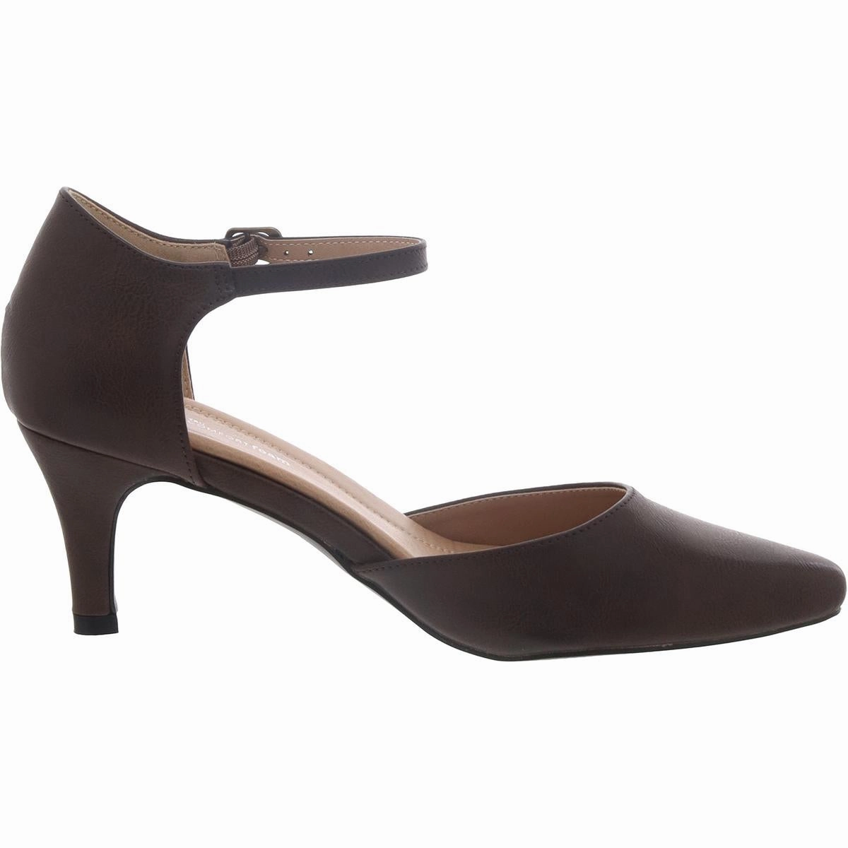 Womens Faux Leather Closed Toe Heels