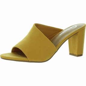 Womens Faux Suede Open Toe Mule Sandals