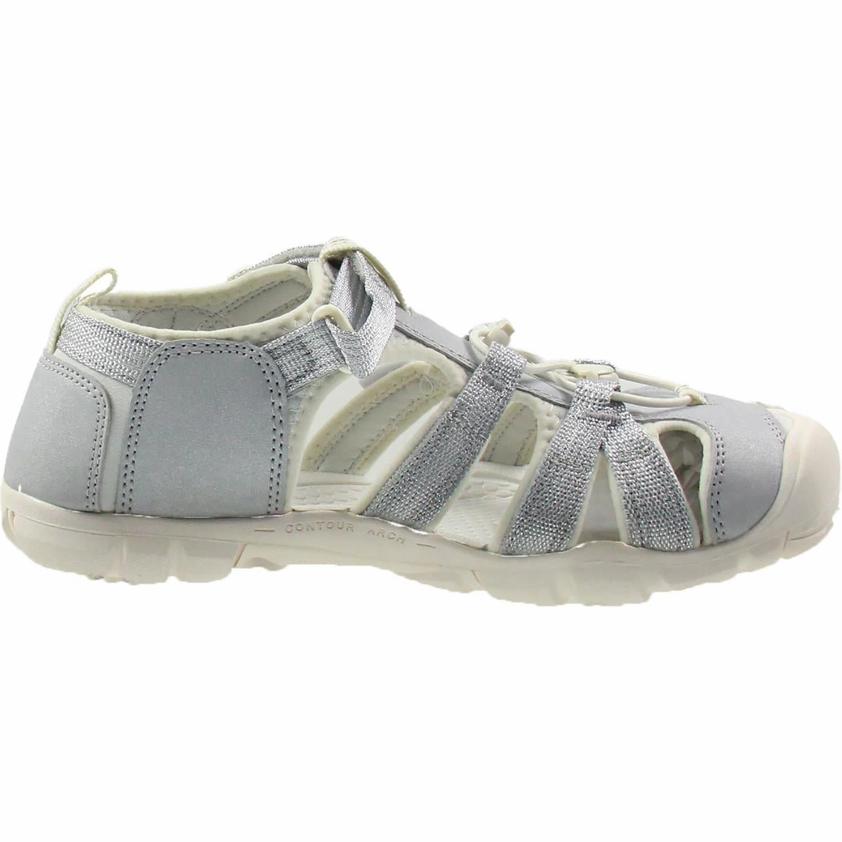 Womens Metallic Manmade Sport Sandals