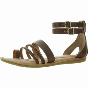 Womens Zipper Leather Ankle Strap