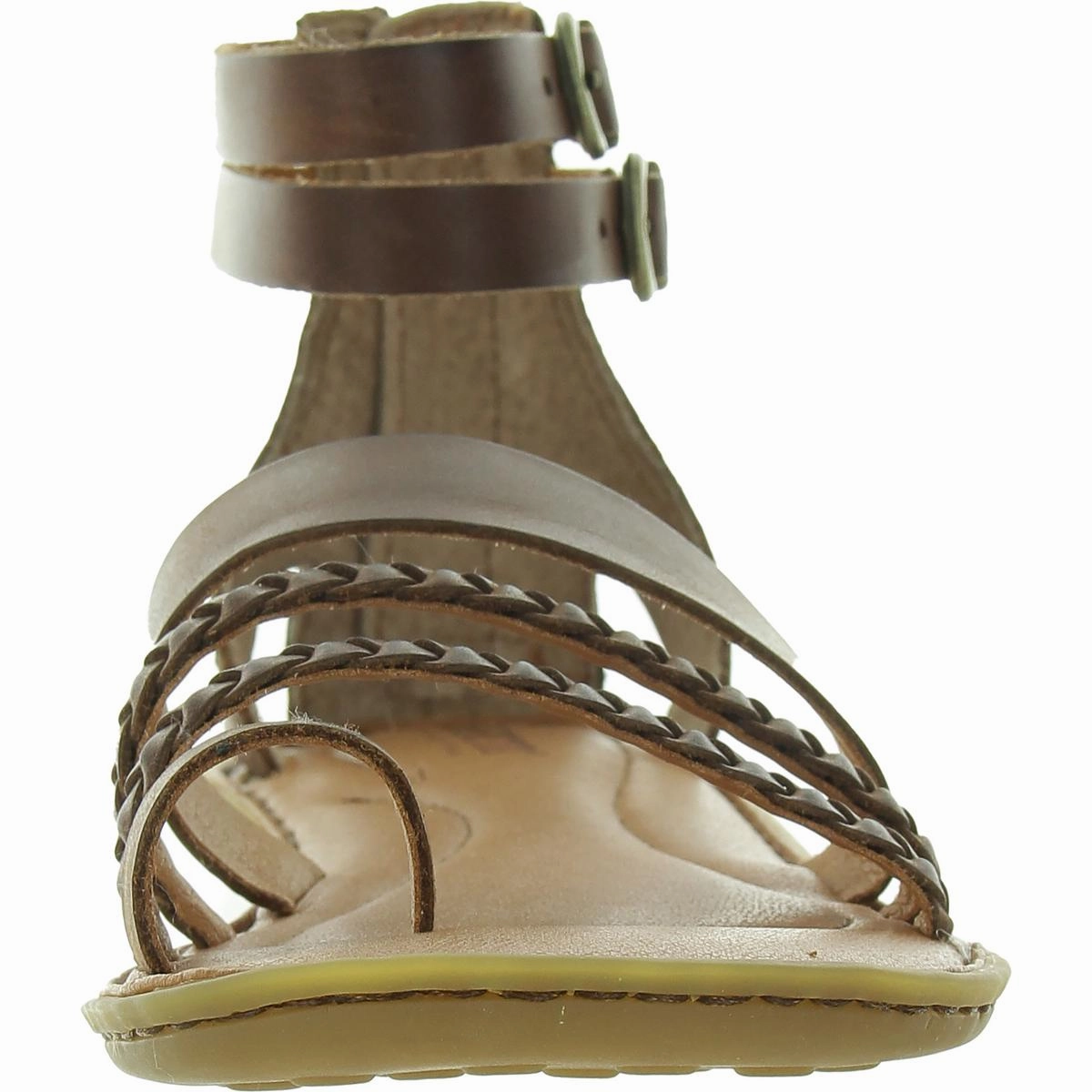 Womens Zipper Leather Ankle Strap