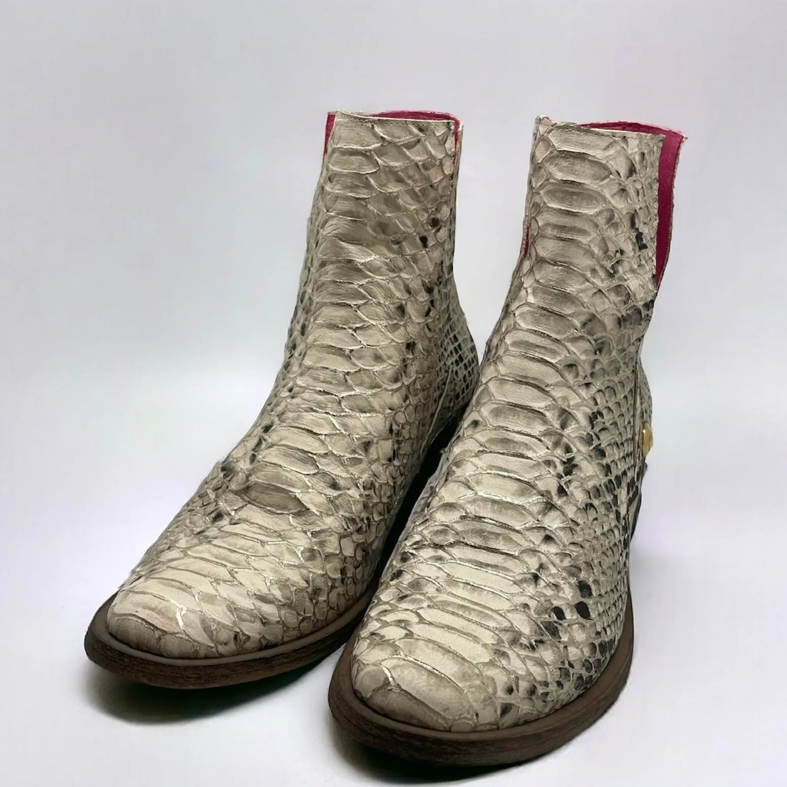 Zane Gold croc boot