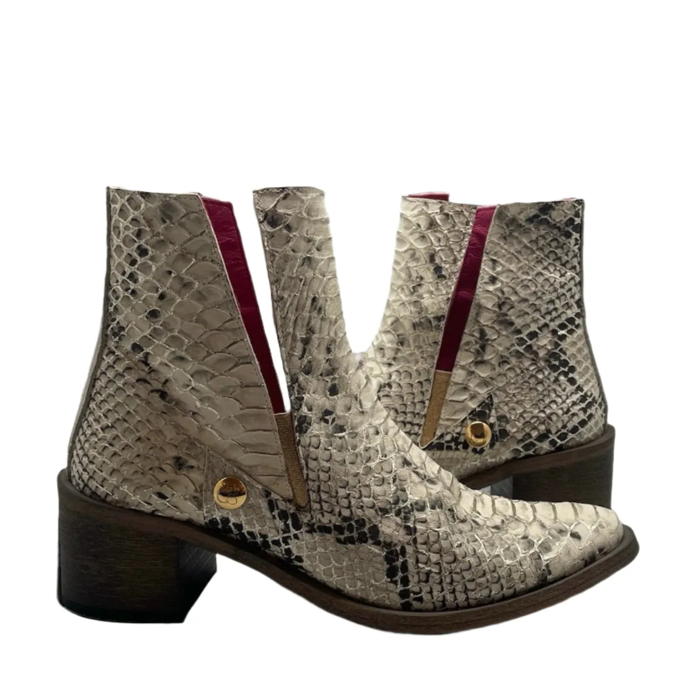 Zane Gold croc boot