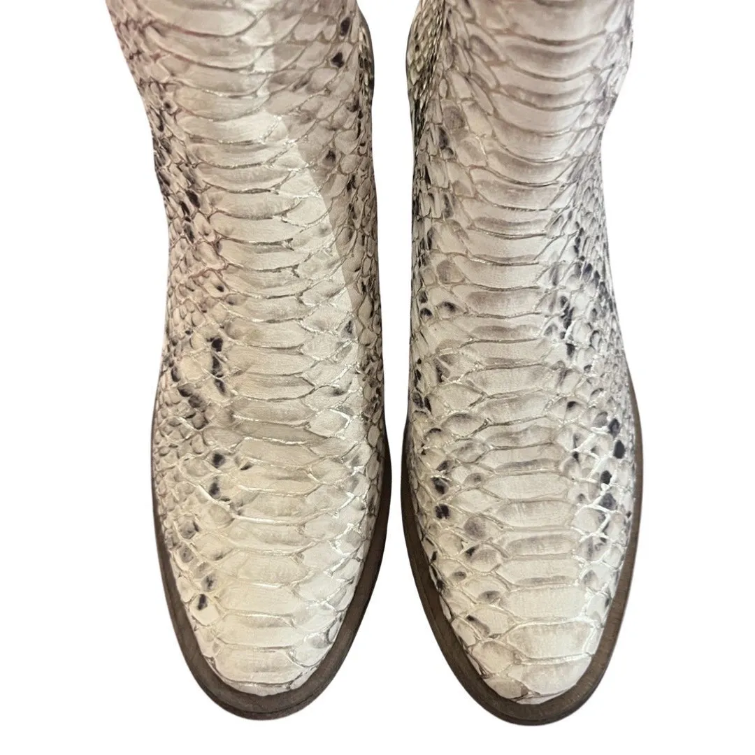 Zane Gold croc boot