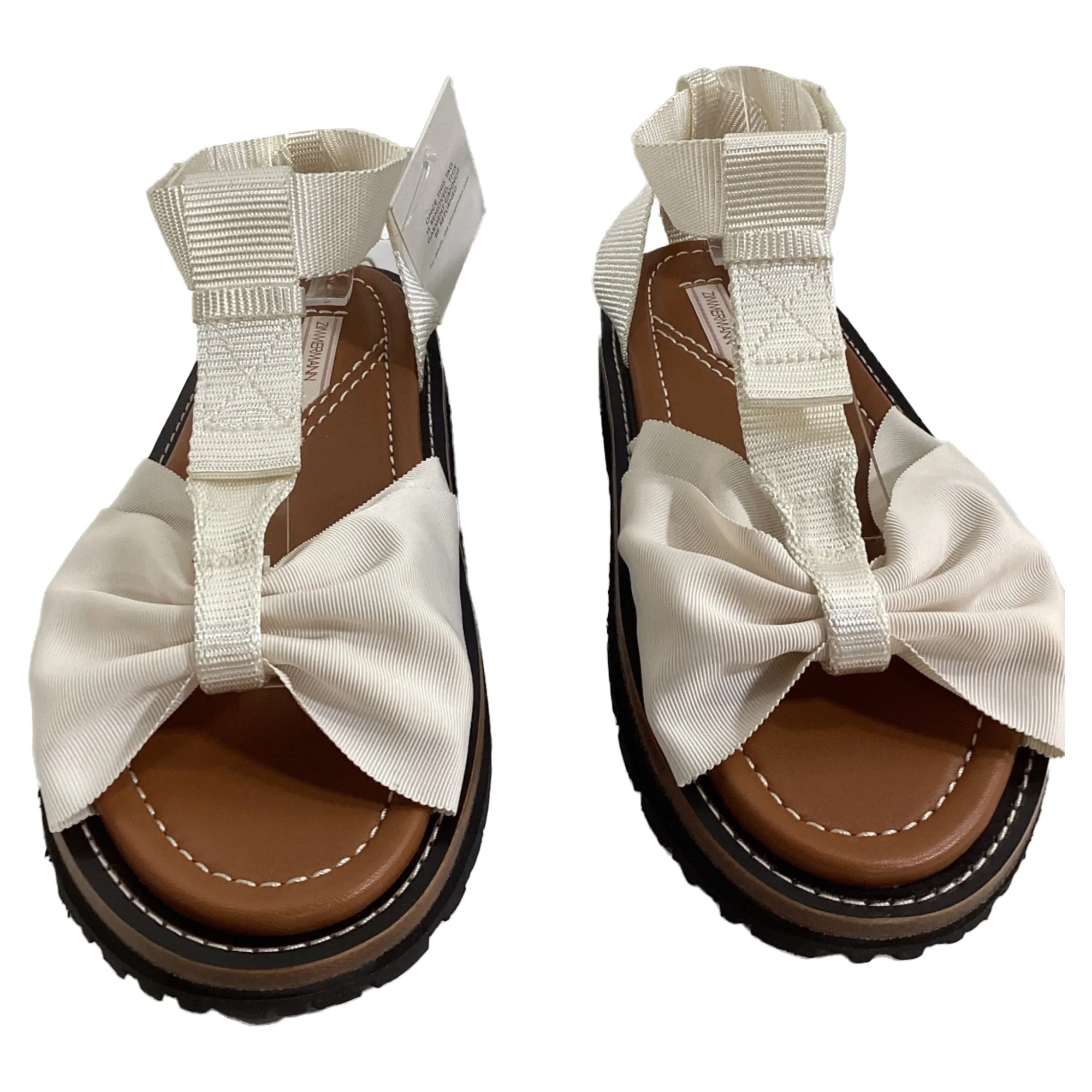 Zimmermann Bow Front Sandal in White Nylon