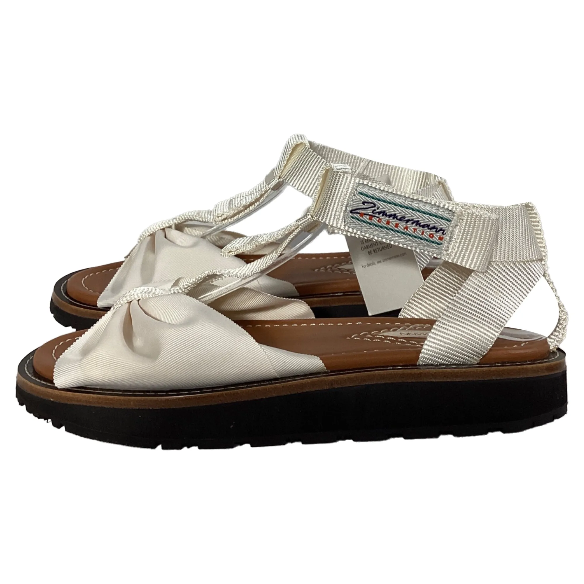 Zimmermann Bow Front Sandal in White Nylon