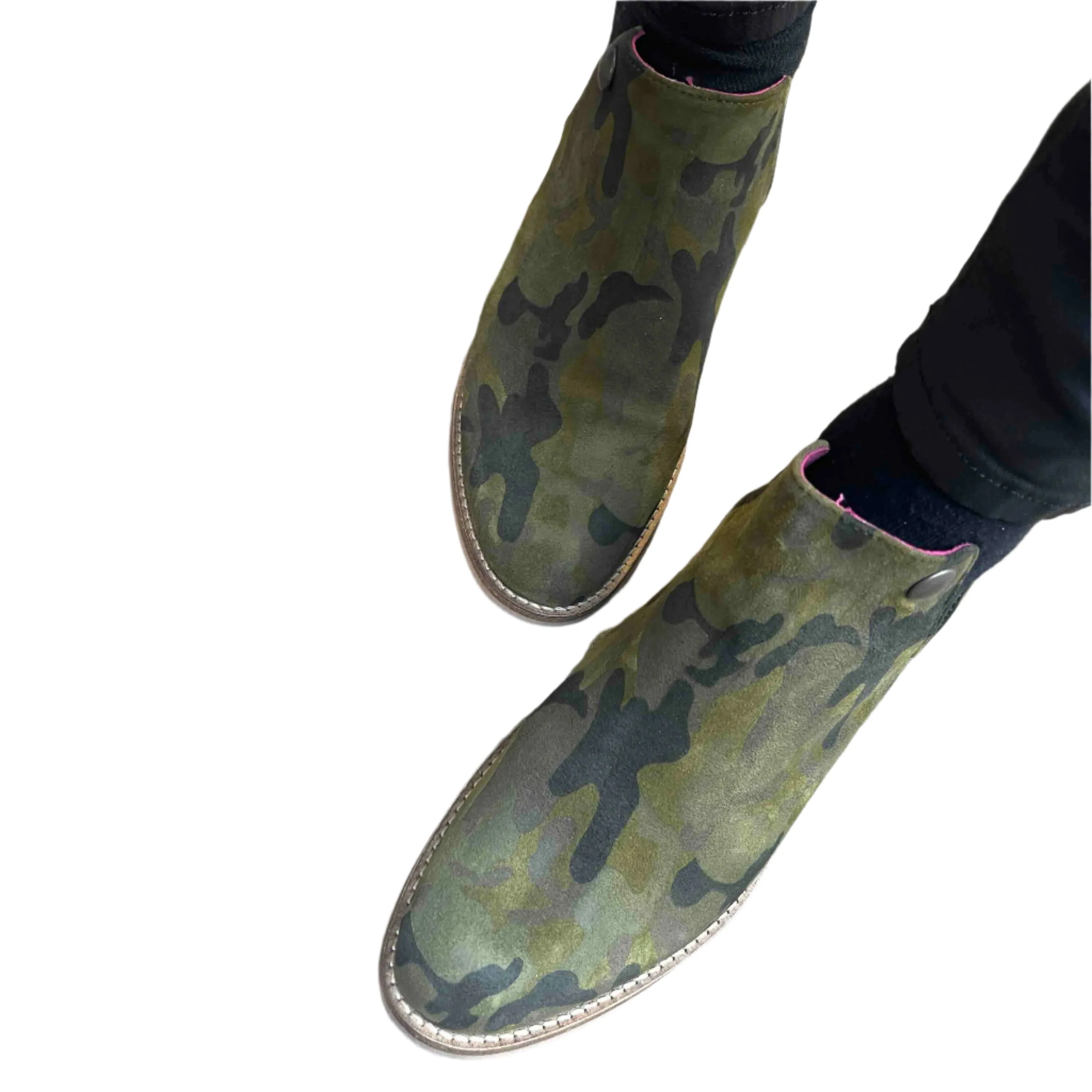 Zippette -Army-gold ankle boot