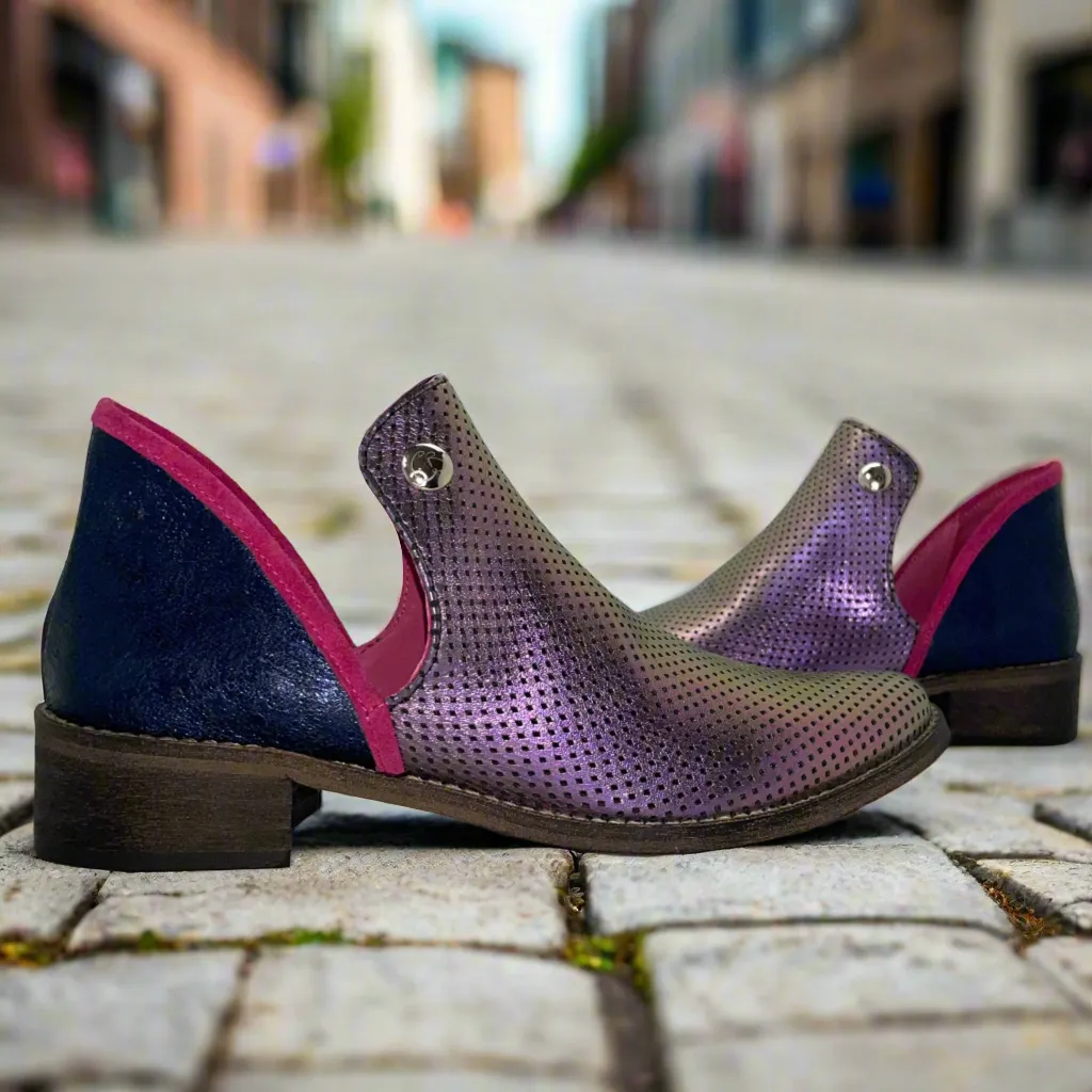 Zippette - Iridescent  purple navy ankle boot