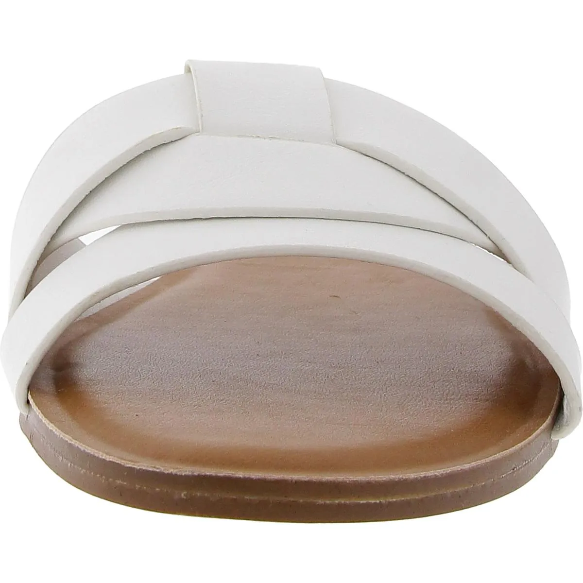 ZOOM Womens Metallic Faux Leather Slide Sandals