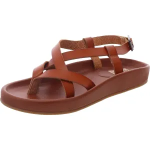 Zurie Womens Faux Leather Ankle Strap Slingback Sandals